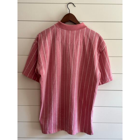 Urban Outfitters Pink & White Striped Polo Shirt | Men’s M - Picture 6 of 9